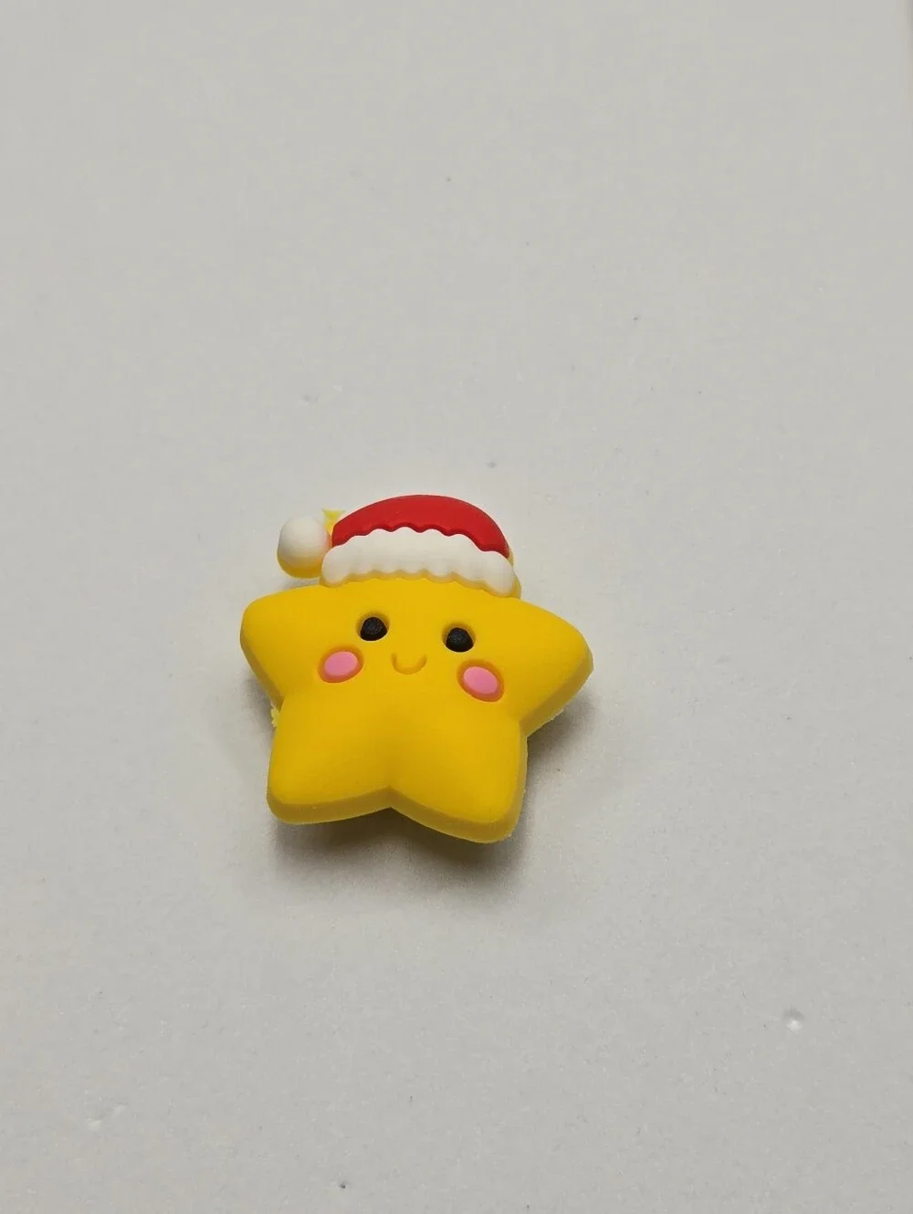 Christmas Star Croc Shoe Charm Cute Santa Hat Yellow Smile Holiday Jibbitz Style